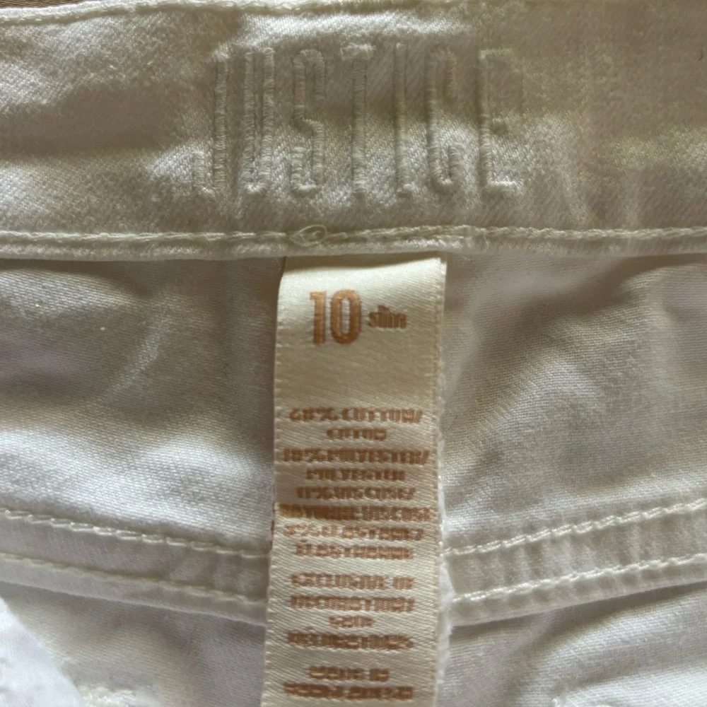 Justice‎ White Denim Shorts Casual Summer Style Size 10 Slim